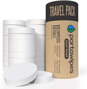 img 2 attached to Convenient Portawipes Maxi-Towel Jumbo-Sized Compressed Towel Tablets - 40 Pack with Carrying Case