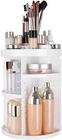 img 4 attached to 🔄 360° Rotating Makeup Organizer: Adjustable Cosmetic Storage Box with Large Capacity for Toner, Creams, Makeup Brushes, Lipsticks, and More!