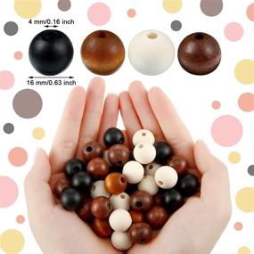 img 3 attached to 🌈 Colorful Farmhouse Wood Beads for Crafts | 160 Pieces of Natural Handmade Polished Spacer Boho Beads | Rustic Wood Beads in Relaxing Colors | 1.6 cm Size