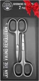 img 4 attached to 🧔 Viking Revolution Facial Hair Grooming Scissors: Curved and Rounded Mustache, Nose Hair, Beard Trimming, Eyebrows, Ear Hair - Stainless Steel - Men's Essential Grooming Tool