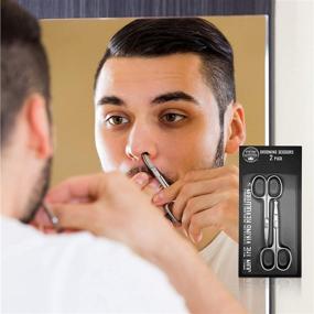 img 1 attached to 🧔 Viking Revolution Facial Hair Grooming Scissors: Curved and Rounded Mustache, Nose Hair, Beard Trimming, Eyebrows, Ear Hair - Stainless Steel - Men's Essential Grooming Tool