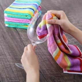 img 3 attached to Egles Kitchen Dish Towels - 100% Cotton Terry Cloth Scrubbing Dishcloths - Large 15x26 inches, Pack of 4