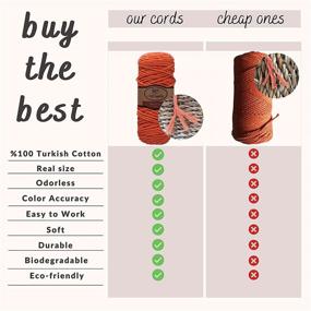 img 3 attached to 🧵 MT Craft Supplies Macrame Cord: 3mm x 110 Yard 3 Strand Twisted Soft Natural Turkish Cotton Cord for Crafts, Wall Hangings, and Plant Hangers - Natural Color