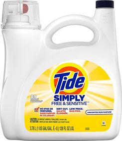 img 4 attached to 🧺 Tide Simply Free Sensitive Liquid Laundry Detergent - 3.78 L (89 Loads), 28 Fl Oz - Unscented