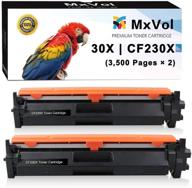 🖨️ high yield mxvol compatible toner cartridge replacement for hp 30x 30a cf230a cf230x - 2 pack, black - 3,500 pages - for hp laserjet pro m203dw mfp m227fdw m227fdn printer logo