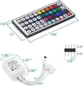 img 3 attached to 🔌 DUNZHITECH 2-Port 44 Keys RGB Wireless IR Remote Control Box + UL Certified DC 12V 4A 48W Power Supply Adapter - Ideal for 3528 2835 5050 RGB LED Strip Lights and Flexible Tape Lighting