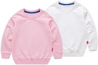 ptpuke toddler boys girls solid cotton thin sweatshirt: comfy & stylish long sleeved top t-shirts logo