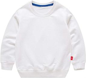 img 3 attached to PTPuke Toddler Boys Girls Solid Cotton Thin Sweatshirt: Comfy & Stylish Long Sleeved Top T-Shirts