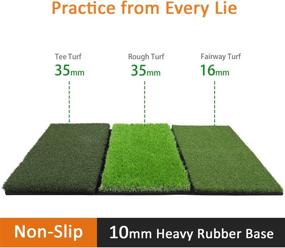 img 2 attached to Enhance Your Golf Game with SkyLife 3-Turf Golf Hitting Grass Mat - XL 24’’ X 37’’