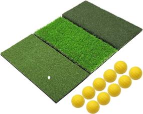 img 4 attached to Enhance Your Golf Game with SkyLife 3-Turf Golf Hitting Grass Mat - XL 24’’ X 37’’