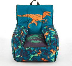 img 3 attached to Jurassic World 2 Kids Nylon Bean Bag Chair: Blue, Piping, Top Carry Handle | 18"H x 18"W