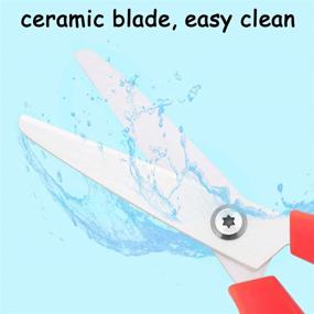 img 1 attached to 🍴 Jonbyi Baby Food Scissors: Portable Ceramic Shears for Kitchen, Classroom, Craft, Pet Care, Pizza, Vegetable - Red with Cover | Safety Food Scissors for Baby Toddler