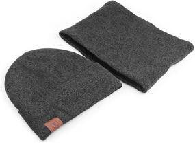img 1 attached to ❄️ Winter Beanie Hats Scarf Set: Thermal Warm Knit Hat and Neck Warmer with Thick Fleece Lining for Men & Women
