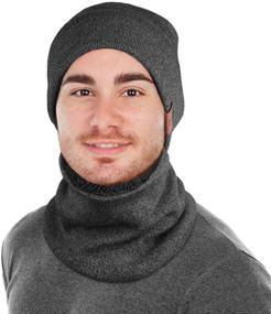 img 3 attached to ❄️ Winter Beanie Hats Scarf Set: Thermal Warm Knit Hat and Neck Warmer with Thick Fleece Lining for Men & Women