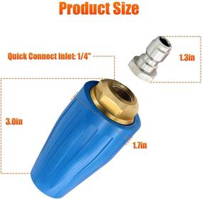 img 2 attached to 💦 PENSON &amp; CO. TBN-0040-BL 4.0 GPM Turbo Rotary Rotating Nozzle for Pressure Washer 1/4&#34; Quick Connect 5000PSI, Blue