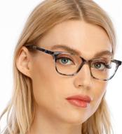 👓 stylish women's blue light blocking computer reading glasses with uv protection and spring hinge logo