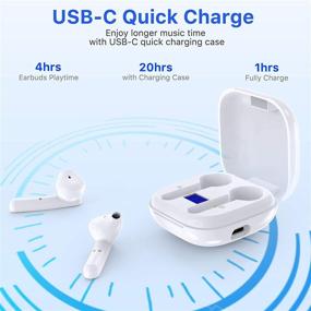 img 2 attached to 🎧 Беспроводные наушники Miracase Bluetooth 5.0 - зарядное устройство USB-C, светодиодный дисплей, управление сенсорным экраном - водонепроницаемые стереонаушники TWS, встроенный микрофон - для iPhone, Android и других устройств.