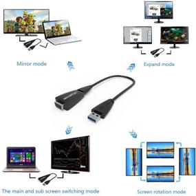 img 1 attached to 🖥️ Кабель-переходник Wavlink SuperSpeed USB3.0 к VGA: HD 1920x1080 Видеокарта с режимами расширения и зеркала для Windows 7/8/8.x/10