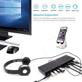 img 1 attached to 💻 MediaGear USB C Docking Station: Dual HDMI+DisplayPort, USB 3.0/2.0, Ethernet, Audio/Mic Jack, 45W Laptop Power Delivery – Bundle with 65W AC Adapter, C-C Cable, C-A Dongle for Mac & Windows OS
