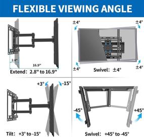 img 1 attached to 📺 FOZIMOA Sliding TV Wall Mount for 32-65 Inch TVs, Full Motion Bracket with Tilt Swivel Arm, Fits LCD LED Flat & Curved Screens, up to 88 lbs, VESA 400x400