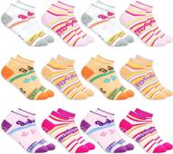 colorful cotton socks set - 12 pairs of ankle and non slip socks for boys, girls, men and women by mc.tam logo