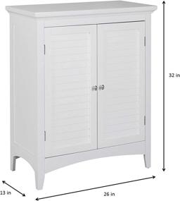 img 1 attached to White Glancy Freestanding Floor Cabinet with 2 Shutter Doors: Ideal Home Storage for Bathroom, Kitchen, and Living Room with 2 Adjustable Inner Shelves