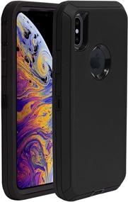 img 4 attached to 📱 Inficase Protective Holster Case for iPhone Xs Max (6.5"), Heavy-Duty Hybrid Cover: Military Grade Shockproof Armor, Drop-Proof Rugged Protection in Black