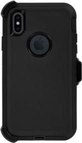 img 3 attached to 📱 Inficase Protective Holster Case for iPhone Xs Max (6.5"), Heavy-Duty Hybrid Cover: Military Grade Shockproof Armor, Drop-Proof Rugged Protection in Black