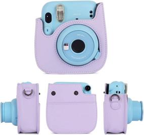 img 4 attached to Leebotree Instant Camera Accessories for Fujifilm Instax Mini 11 - Complete Kit with Case, Album, Frames, Stickers (Lilac Purple)