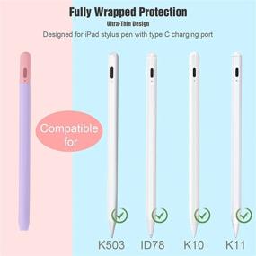 img 3 attached to 🖊️ Silicone Stylus Pen Case with Anti-Slip Sleeve and Type C Charging Port Compatibility