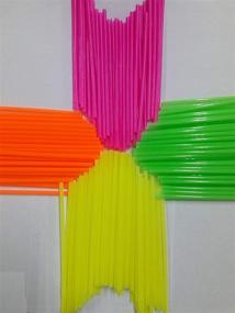 img 3 attached to 🌈 Wow Plastic Disposable Plastic Drinking Straws - 250 Count, Neon-Colored Straws for Vibrant Sipping Experience!