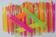 🌈 wow plastic disposable plastic drinking straws - 250 count, neon-colored straws for vibrant sipping experience! logo