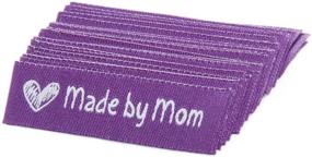 img 1 attached to 🧵 Wunderlabel Made by Mom: Premium Craft Ribbons for Clothing and Sewing - 100 White on Purple Labels