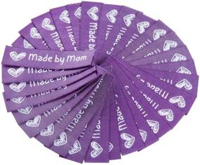 img 2 attached to 🧵 Wunderlabel Made by Mom: Premium Craft Ribbons for Clothing and Sewing - 100 White on Purple Labels