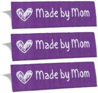 🧵 wunderlabel made by mom: premium craft ribbons for clothing and sewing - 100 white on purple labels logo