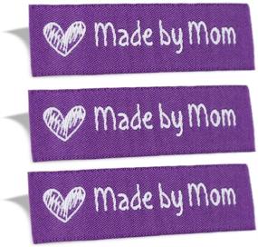 img 4 attached to 🧵 Wunderlabel Made by Mom: Premium Craft Ribbons for Clothing and Sewing - 100 White on Purple Labels