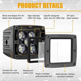 img 2 attached to 🚛 Niwaker 3 Inch 100W Spot LED Pods | Optimized CREE LED Work Light for Off-Road Driving | Square LED Light Bar with Waterproof Fog Lights | Ideal for Trucks, ATVs, UTVs, SUVs, and Boats | 2 Pack