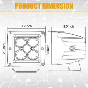 img 3 attached to 🚛 Niwaker 3 Inch 100W Spot LED Pods | Optimized CREE LED Work Light for Off-Road Driving | Square LED Light Bar with Waterproof Fog Lights | Ideal for Trucks, ATVs, UTVs, SUVs, and Boats | 2 Pack