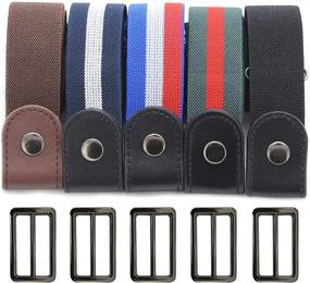 img 4 attached to 🔗 Buckle Elastic Waistband: The Perfect Belt Alternative for Women's Accessories and Belts