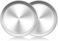 set of 2 teamfar 10-inch stainless steel pizza pans – non-toxic, healthy, heavy duty, dishwasher safe, ideal for oven baking logo
