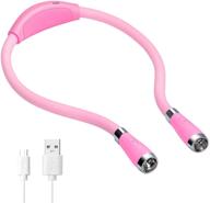 tsingree led neck book light usb rechargeable: hands-free, 4 super bright led bulbs, 3 📚 adjustable brightness - perfect for reading in bed, knitting, walking, jogging, and mending in the night (pink) логотип