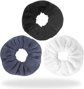 img 4 attached to Soft Microfiber Hair Drying Scrunchies: Frizz-Free Terry Cloth Towel Scrunchies for Women and Girls - Thick Fuzzy Hair Bands for Wet and Dry Hair, Ideal for Bed, Pool, and Shower