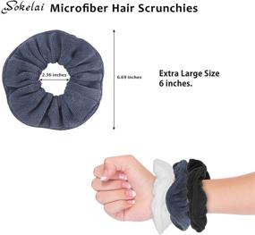 img 3 attached to Soft Microfiber Hair Drying Scrunchies: Frizz-Free Terry Cloth Towel Scrunchies for Women and Girls - Thick Fuzzy Hair Bands for Wet and Dry Hair, Ideal for Bed, Pool, and Shower