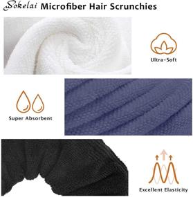 img 2 attached to Soft Microfiber Hair Drying Scrunchies: Frizz-Free Terry Cloth Towel Scrunchies for Women and Girls - Thick Fuzzy Hair Bands for Wet and Dry Hair, Ideal for Bed, Pool, and Shower