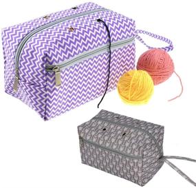 img 2 attached to 🧶 CHXIHome Yarn Storage Tote: The Ultimate Organizer for Crochet & Knitting Supplies - Portable and Handmade Sewing Supplies Storage with Divider