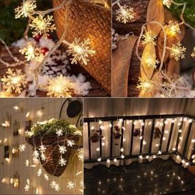 img 2 attached to Snowflake Solar Decorations Lights - 50 Led Outdoor Waterproof Fairy Lights with 8 Lighting Modes - 24.6 Feet - Ideal for Wedding, Party, Tree, Room, Garden, Patio, Yard, Home - Warm White