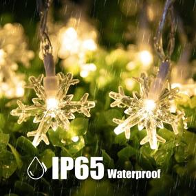 img 3 attached to Snowflake Solar Decorations Lights - 50 Led Outdoor Waterproof Fairy Lights with 8 Lighting Modes - 24.6 Feet - Ideal for Wedding, Party, Tree, Room, Garden, Patio, Yard, Home - Warm White