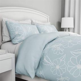 img 1 attached to 🌸 Lavish Home Collection 3-Piece Comforter and Sham Set – 'Jardin' Microfiber Floral Print King Bedding