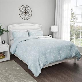 img 4 attached to 🌸 Lavish Home Collection 3-Piece Comforter and Sham Set – 'Jardin' Microfiber Floral Print King Bedding