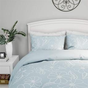 img 2 attached to 🌸 Lavish Home Collection 3-Piece Comforter and Sham Set – 'Jardin' Microfiber Floral Print King Bedding